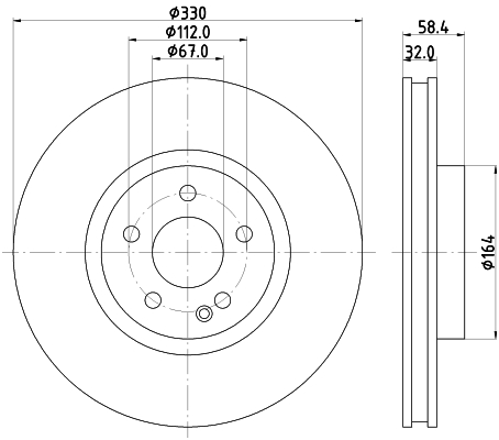 Brake Disc - 8DD 355 123-501 HELLA