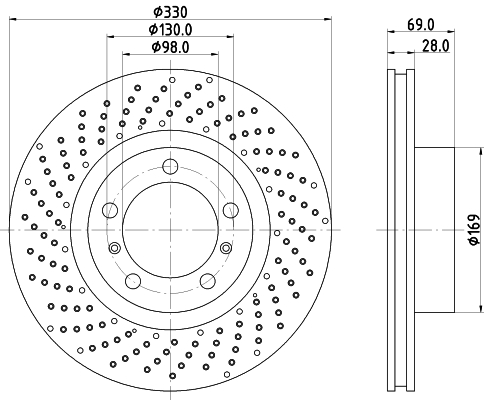 Brake Disc - 8DD 355 125-021 HELLA