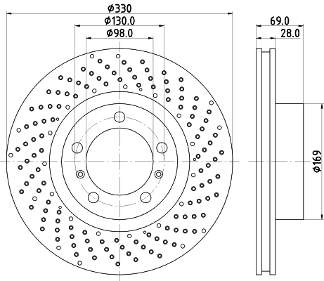 Brake Disc - 8DD 355 125-031 HELLA