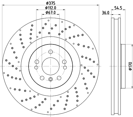 Brake Disc - 8DD 355 125-041 HELLA