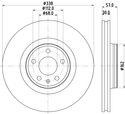 Brake Disc - 8DD 355 125-171 HELLA