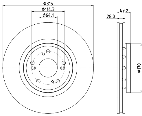 Discofreno - 8DD 355 125-321 HELLA