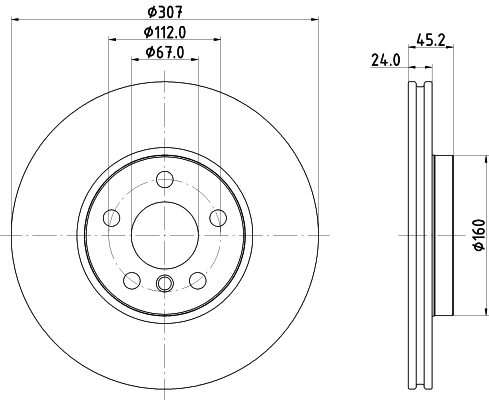 Bremsscheibe - 8DD 355 125-351 HELLA