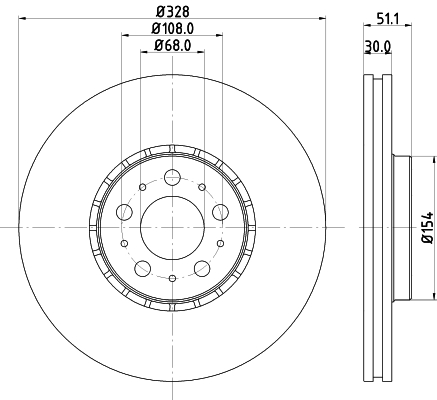 Brake Disc - 8DD 355 125-581 HELLA