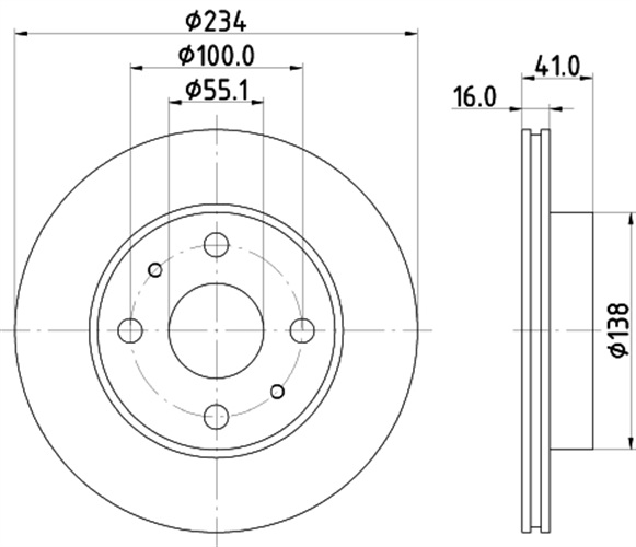 Brake Disc - 8DD 355 126-801 HELLA
