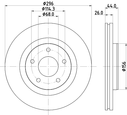 Brake Disc - 8DD 355 125-521 HELLA