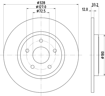 Brake Disc - 8DD 355 125-311 HELLA