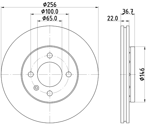 Brake Disc - 8DD 355 125-391 HELLA