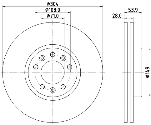 Bremsscheibe - 8DD 355 125-411 HELLA