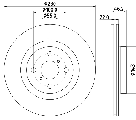 Brake Disc - 8DD 355 125-491 HELLA