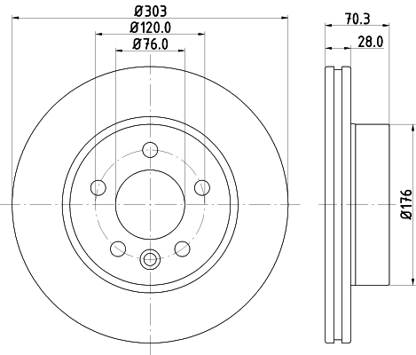 Brake Disc - 8DD 355 125-561 HELLA