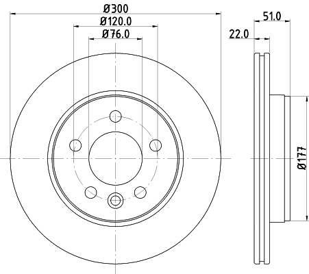 Brake Disc - 8DD 355 125-571 HELLA