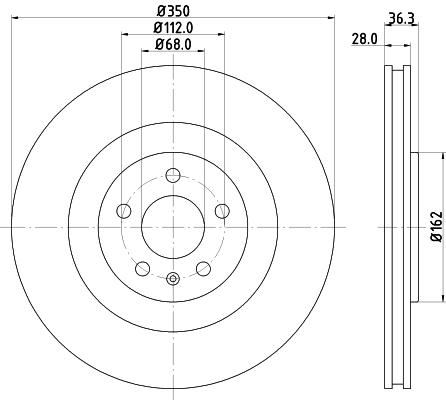 Brake Disc - 8DD 355 126-421 HELLA