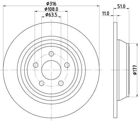 Brake Disc - 8DD 355 126-551 HELLA