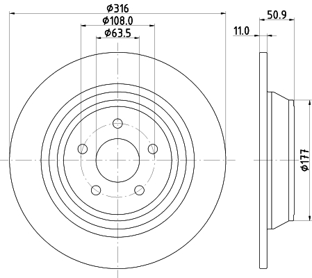 Brake Disc - 8DD 355 126-581 HELLA