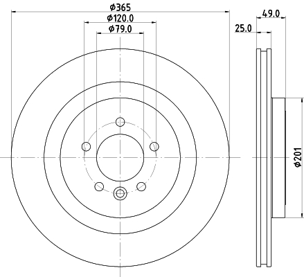 Brake Disc - 8DD 355 126-641 HELLA
