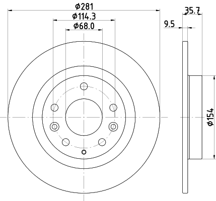 Brake Disc - 8DD 355 126-711 HELLA