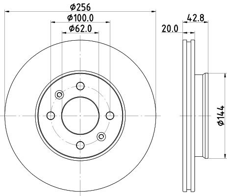 Bremsscheibe - 8DD 355 130-001 HELLA