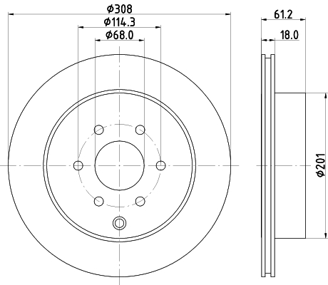 Brake Disc - 8DD 355 131-391 HELLA