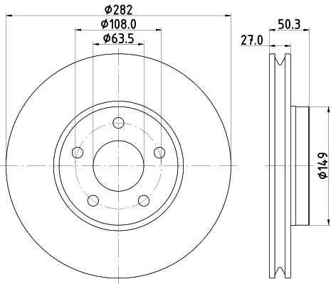 Brake Disc - 8DD 355 132-021 HELLA