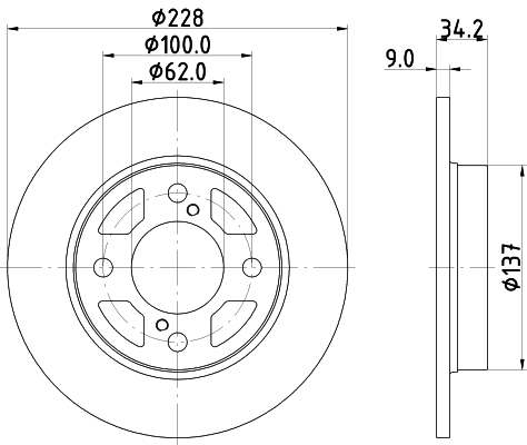 Brake Disc - 8DD 355 132-041 HELLA