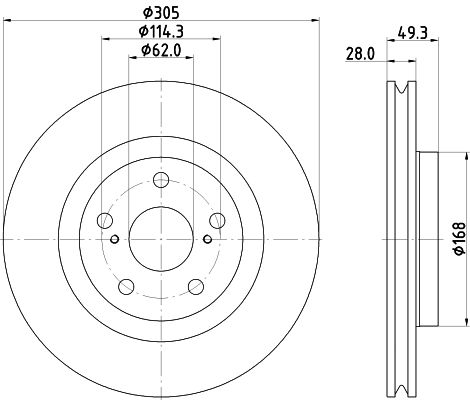 Brake Disc - 8DD 355 135-241 HELLA