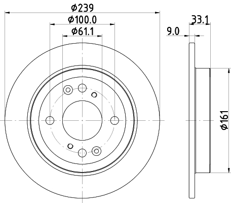 Brake Disc - 8DD 355 132-061 HELLA