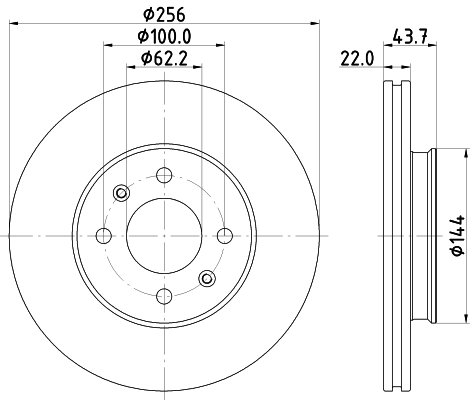Brake Disc - 8DD 355 132-081 HELLA
