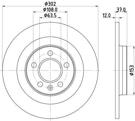 Brake Disc - 8DD 355 132-121 HELLA