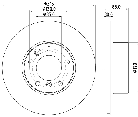 Brake Disc - 8DD 355 132-151 HELLA
