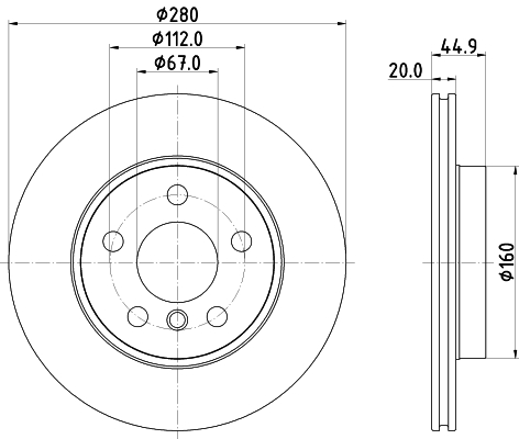 Brake Disc - 8DD 355 132-541 HELLA