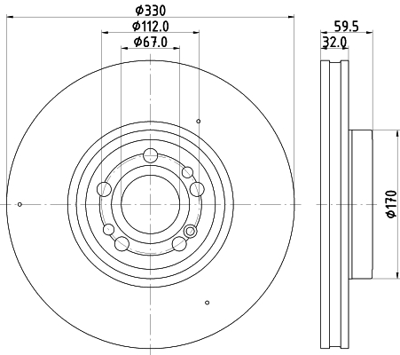 Brake Disc - 8DD 355 132-331 HELLA