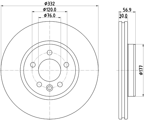 stabdžių diskas - 8DD 355 132-561 HELLA