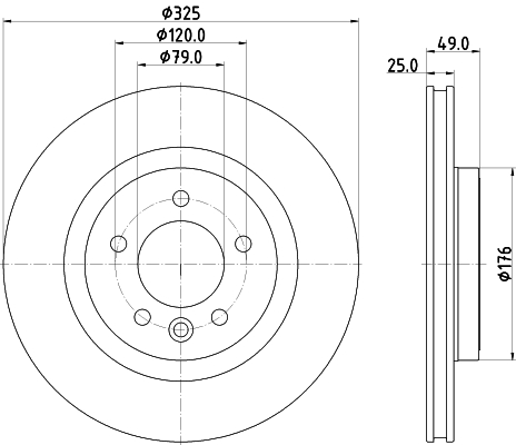 Brake Disc - 8DD 355 132-571 HELLA