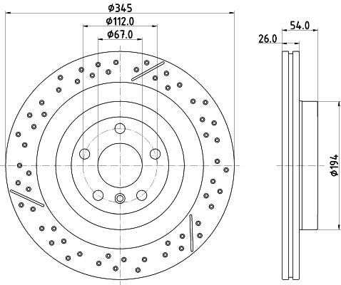Brake Disc - 8DD 355 132-461 HELLA