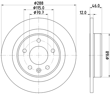 Brake Disc - 8DD 355 132-631 HELLA