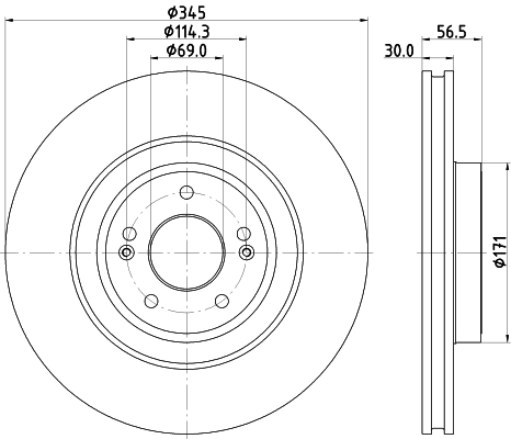 Brake Disc - 8DD 355 132-651 HELLA