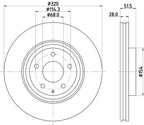 Brake Disc - 8DD 355 132-691 HELLA