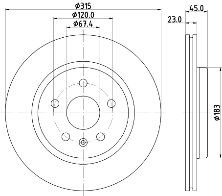 Brake Disc - 8DD 355 132-751 HELLA