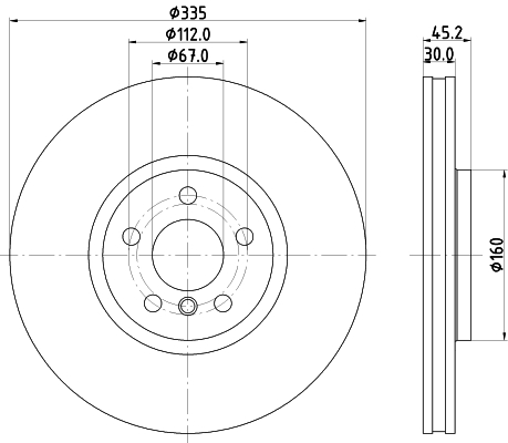 Brake Disc - 8DD 355 133-111 HELLA