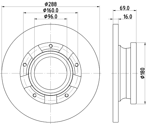 stabdžių diskas - 8DD 355 133-071 HELLA