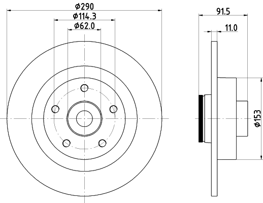 Brake Disc - 8DD 355 133-651 HELLA
