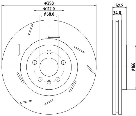 Brake Disc - 8DD 355 134-361 HELLA