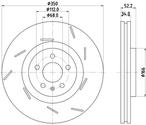 Brake Disc - 8DD 355 134-351 HELLA