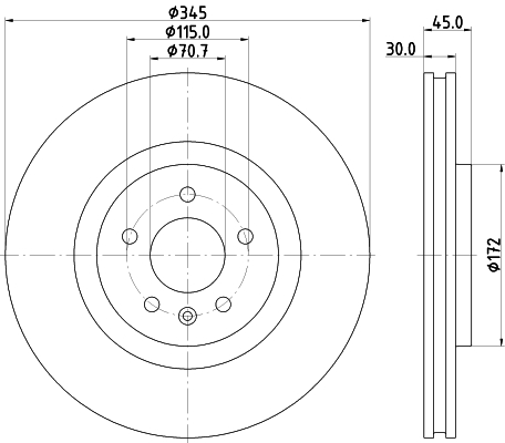 Brake Disc - 8DD 355 133-421 HELLA