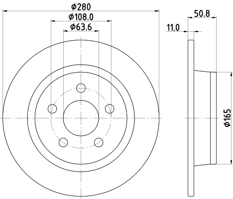 Brake Disc - 8DD 355 133-741 HELLA