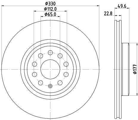 Brake Disc - 8DD 355 133-731 HELLA