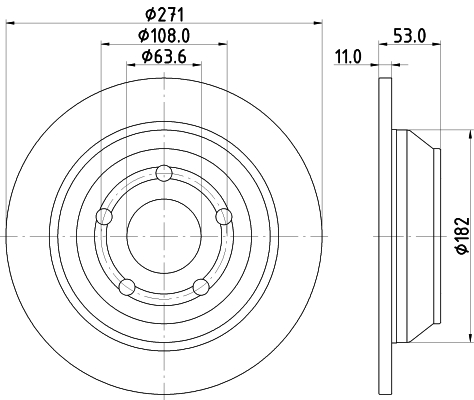 Brake Disc - 8DD 355 133-781 HELLA