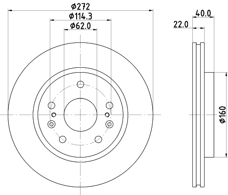 Brake Disc - 8DD 355 134-651 HELLA