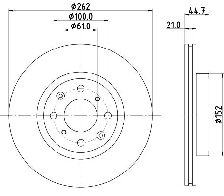 Brake Disc - 8DD 355 134-691 HELLA